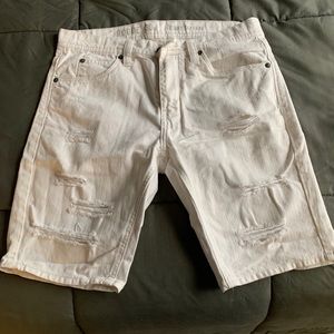 Men’s white jean shorts